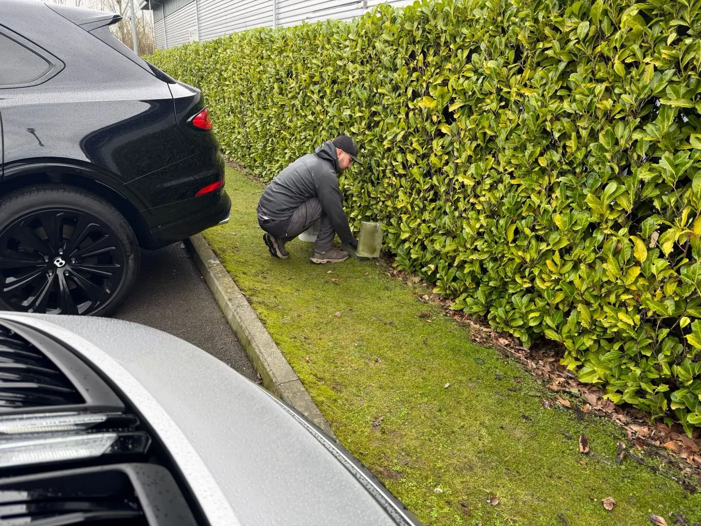 Pest Control Harrogate | Protecting £Million Prestige Stock 3 xternal perimeter rodent bait station placement protecting prestige vehicles at Harrogate car dealership from pest damage